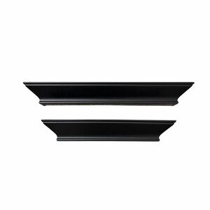 Set of 2 Floating Shelves 18” and 24” Length Black Hardware Not Included Used